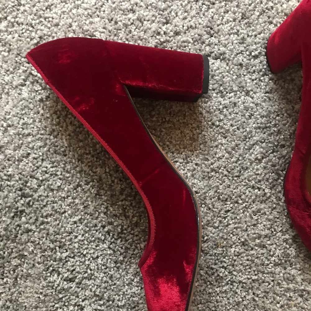 Franco Sarto Red Velvet Heels